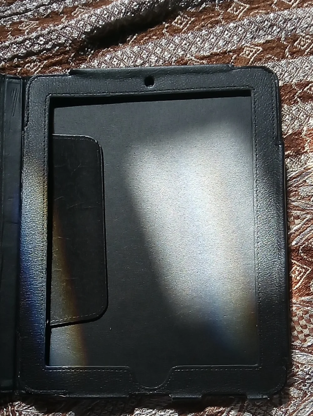 Men's Black Leather Folio Case - Unbranded